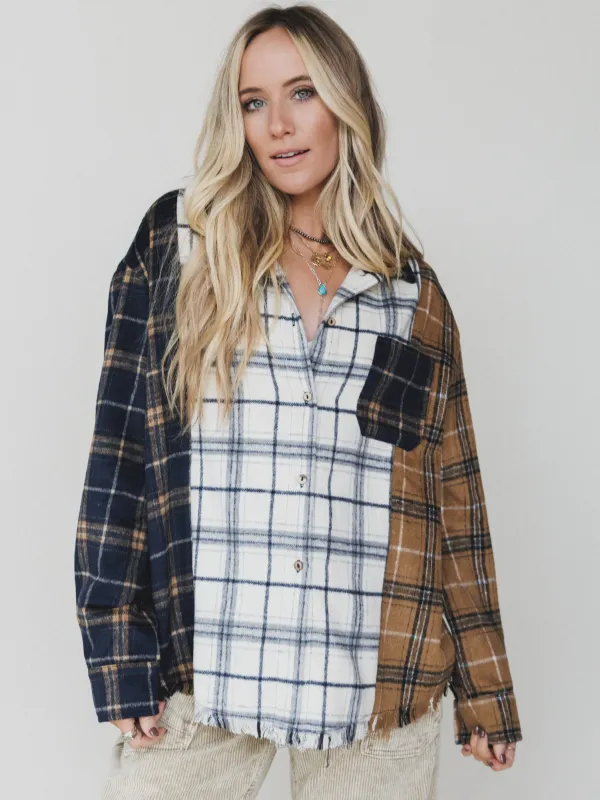 Redwood Pass Flannel Top - Multi - Pre Order made by Three Bird Nest