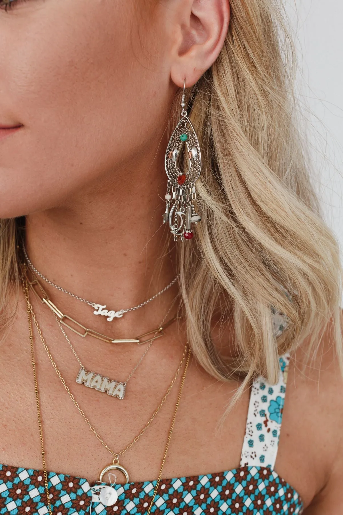 Rare Gaze Multi Bead Earrings - Silver - Pre Order sold by Three Bird Nest product image thumbnail 2