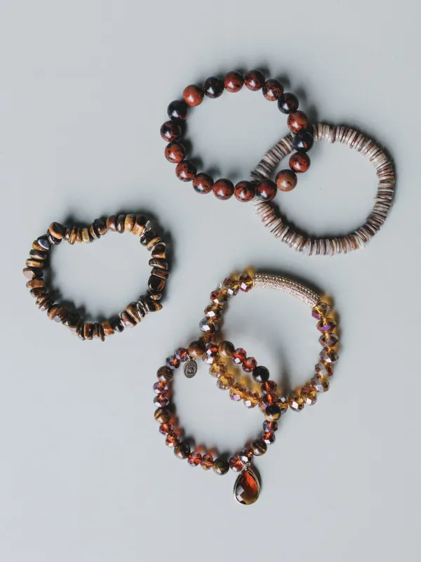 June Beaded Bracelets - Burgundy - Pre Order made by Three Bird Nest