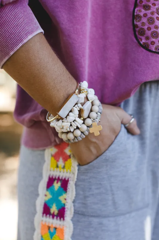 Elyse Bracelet Set - White - Pre Order made by Three Bird Nest