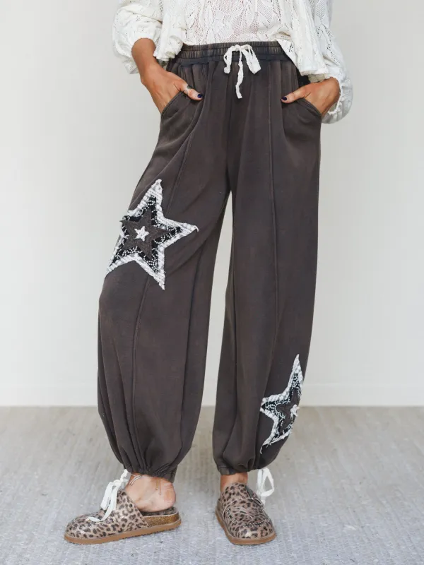 The Nest Bobbie Patchwork Convertible Wide Leg Pant - Charcoal - Pre Order made by Davi & Dani