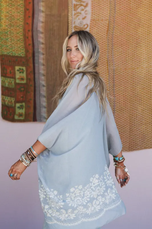 Sunset Fern Kimono - Smoke - Pre Order made by Three Bird Nest