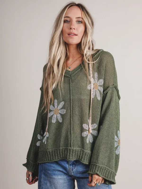 Sweet Meadows Sweater - Olive - Pre Order made by Three Bird Nest