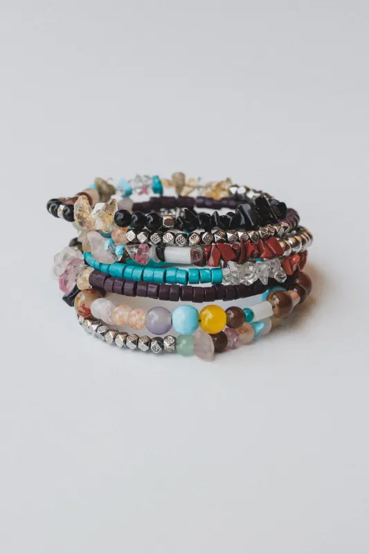 Velvet Sky Wrap Bracelet - Blue Multi - Pre Order made by Three Bird Nest
