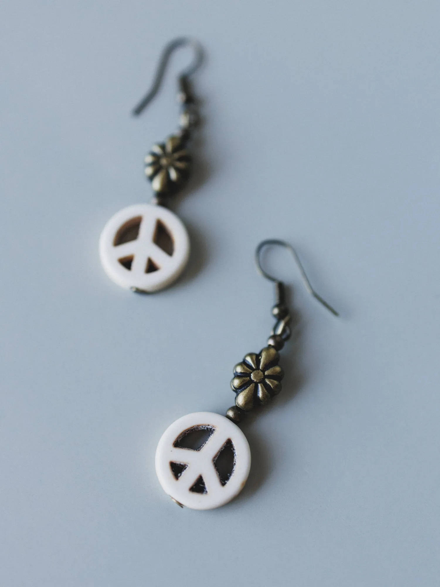 Mirabella Peace Earrings - White - Pre Order sold by Three Bird Nest