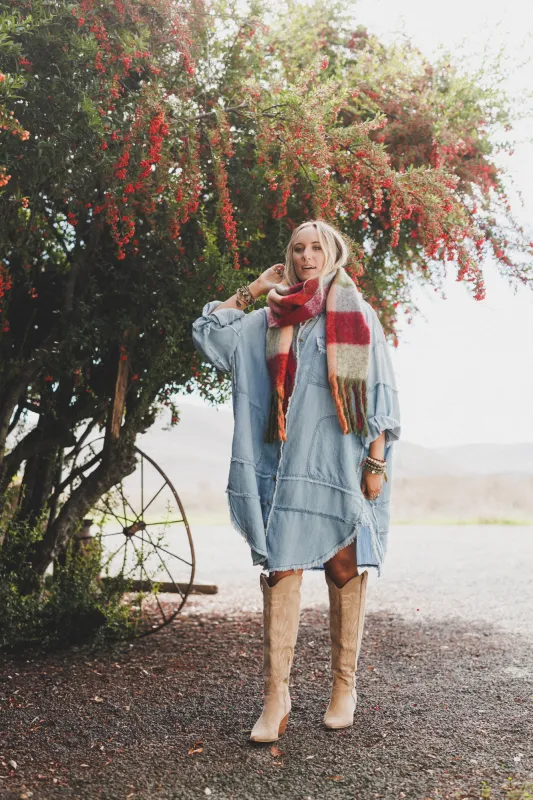 Ophelia Oversized Denim Dress - Washed Denim - Pre Order made by easel