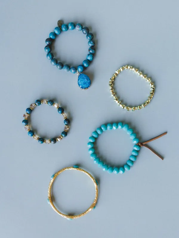 Beatrice Bracelet Stack - Turquoise - Pre Order made by Three Bird Nest
