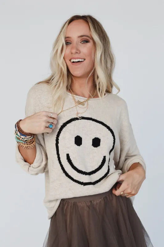 Made You Smile Sweater - Ivory - Pre Order made by Promesa