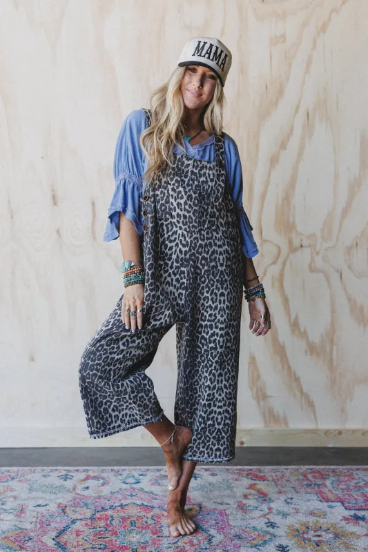 High Hopes Leopard Print Overalls - Ash Leopard - Pre Order made by easel