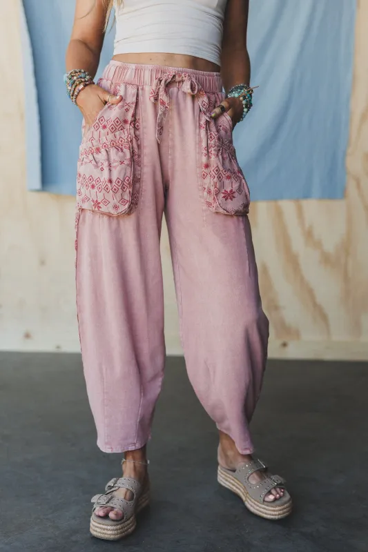 Zyana Wide Leg Pants - Rose - Pre Order made by easel