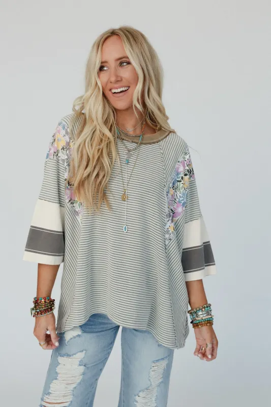 Britt Patchwork Top - Mint - Pre Order made by easel