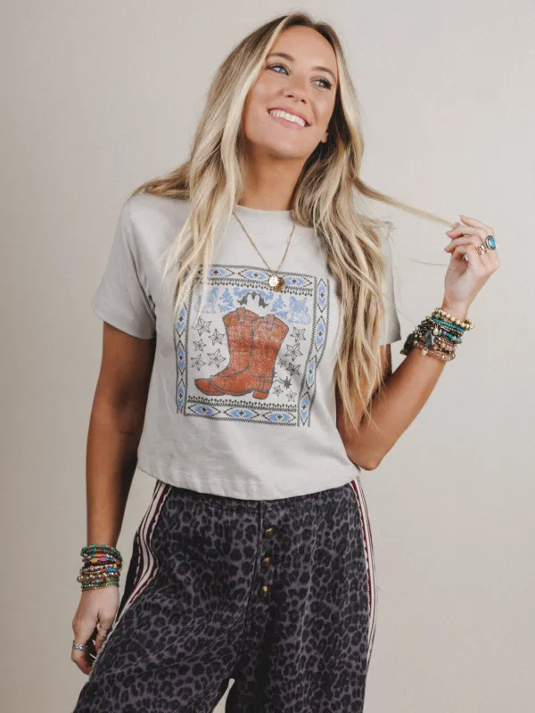 Vintage Lovers Boots Tee - Stone - Pre Order made by Promesa