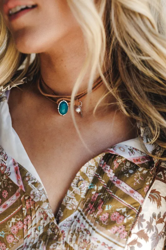 Wish Out Loud Choker Necklace - Turquoise - Pre Order made by Three Bird Nest