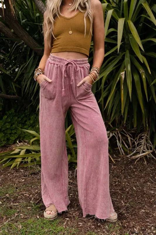 Relaxing Robin Wide Leg Pant - New Mauve - Pre Order made by Three Bird Nest