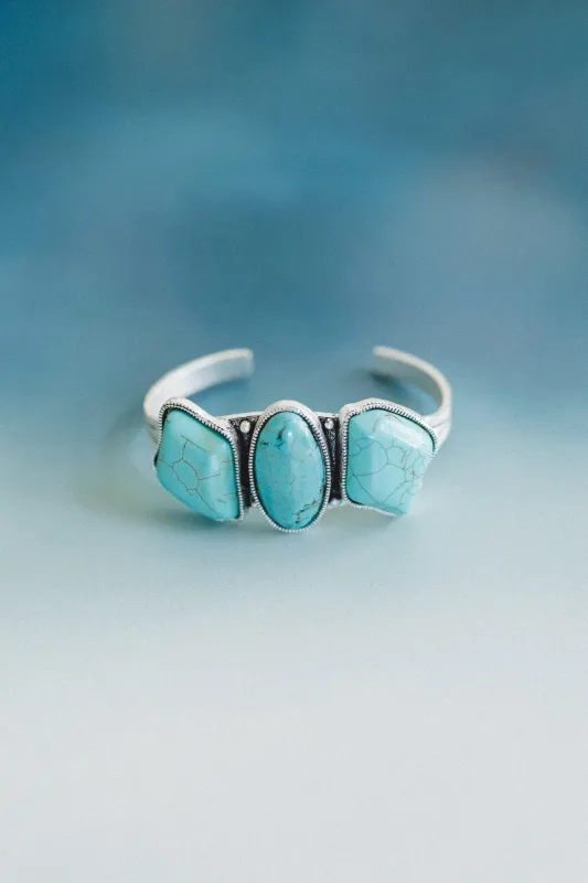 Three Wishes Cuff Bracelet - Turquoise - Pre Order made by Three Bird Nest