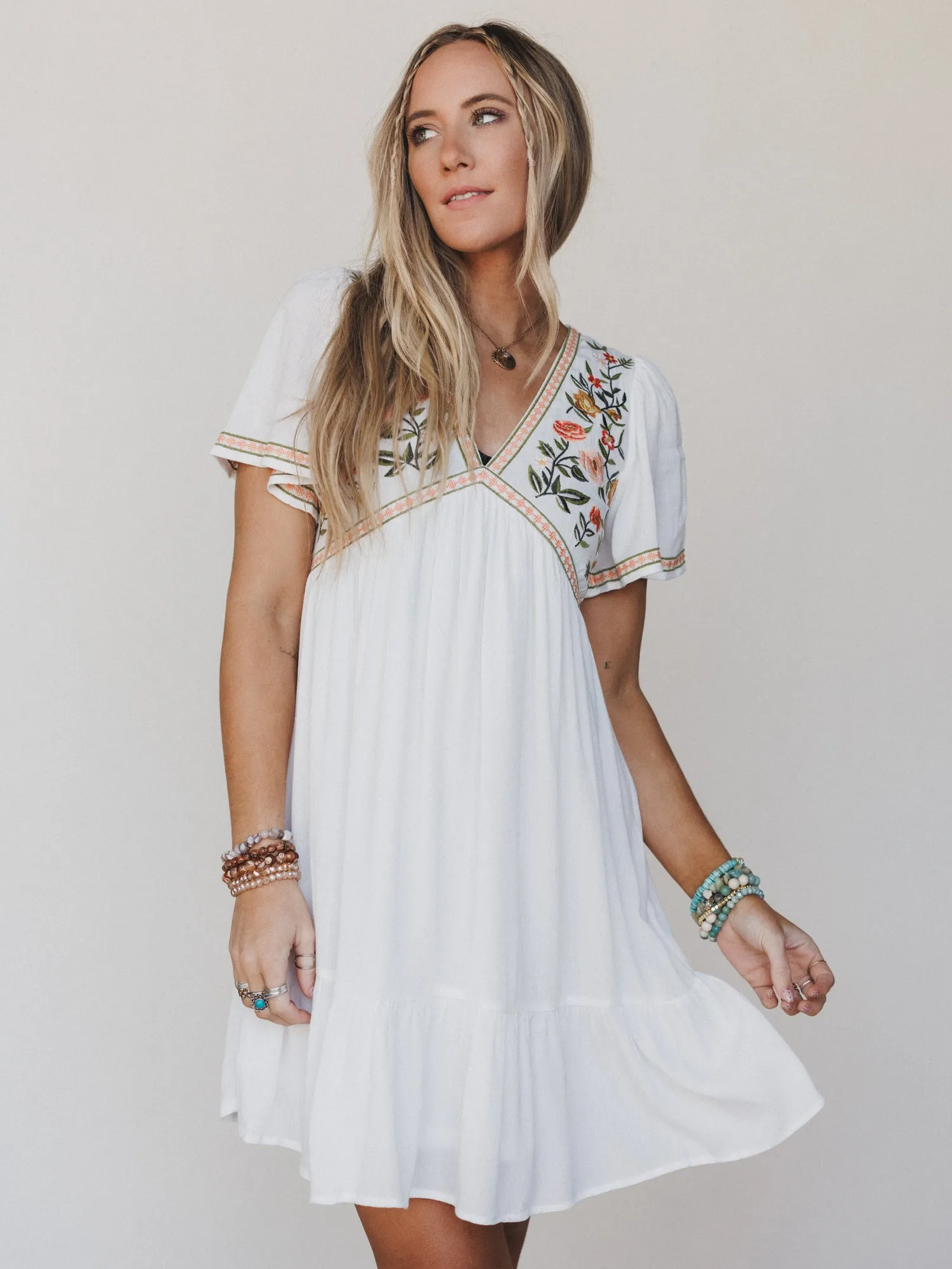 Magdaline Mini Dress - Ivory - Pre Order sold by Three Bird Nest product image thumbnail 2