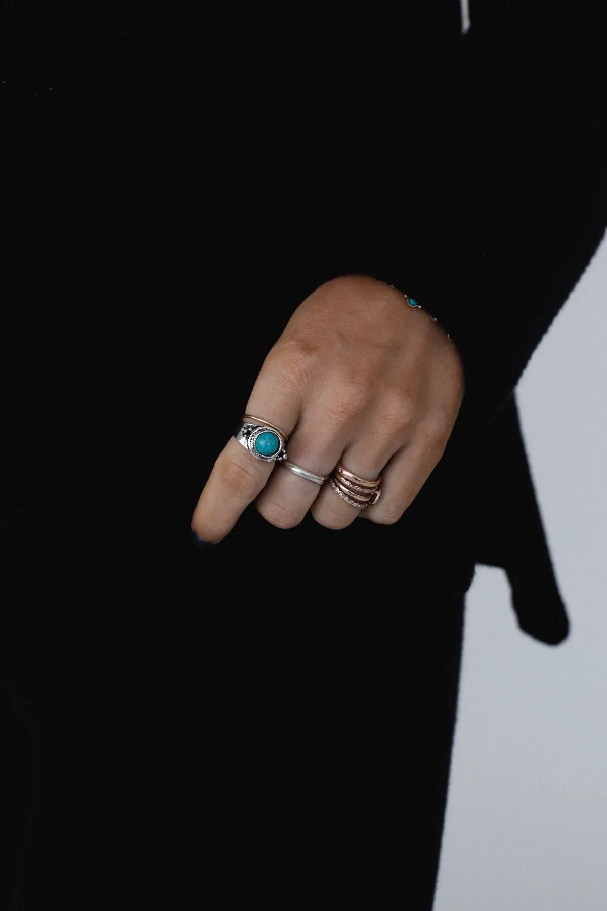 Kapalua Bay Adjustable Turquoise Ring - Silver - Pre Order sold by Three Bird Nest product image thumbnail 2