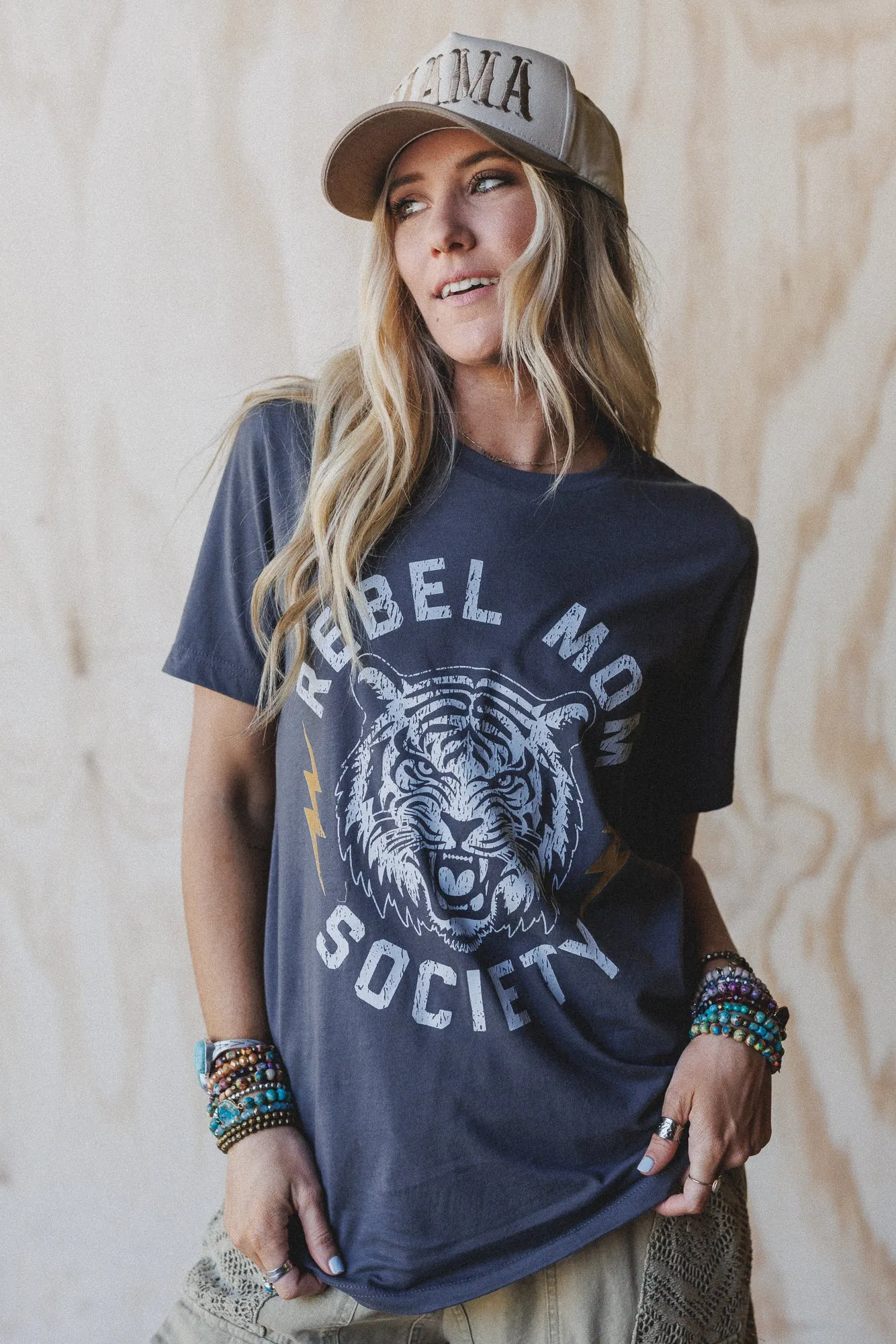 The Nest Rebel Mom Society Tee - Charcoal - Pre Order sold by Three Bird Nest product image thumbnail 2