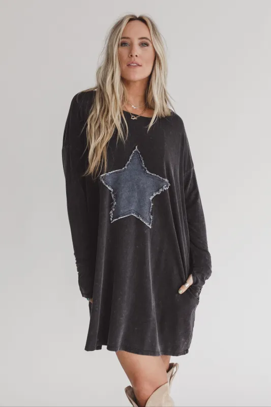 Sonora Star Patch Dress - Charcoal - Pre Order made by Davi & Dani