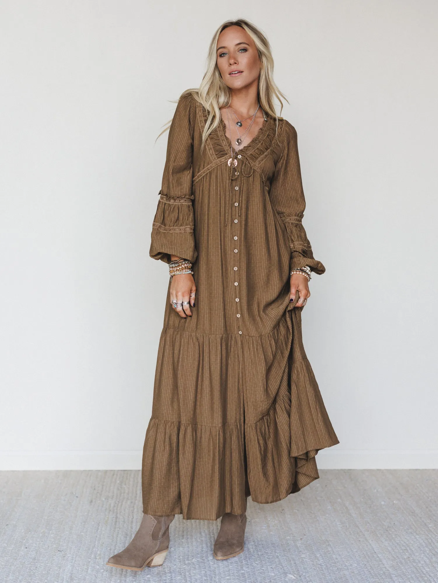 Desert Soul Button Up Dress - Camel - Pre Order sold by Three Bird Nest product image thumbnail 2