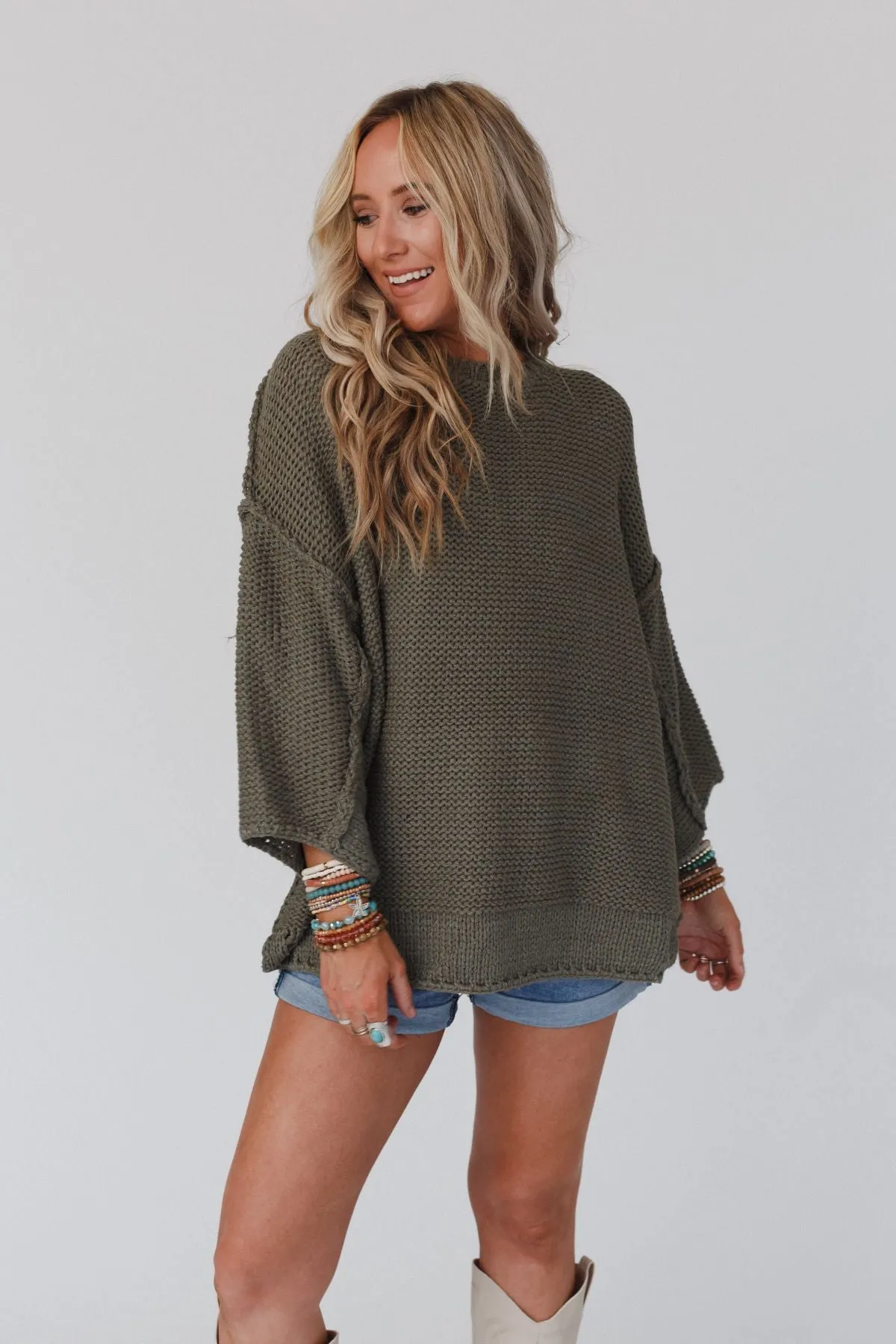 Crisp Air Sweater - Olive - Pre Order sold by Three Bird Nest