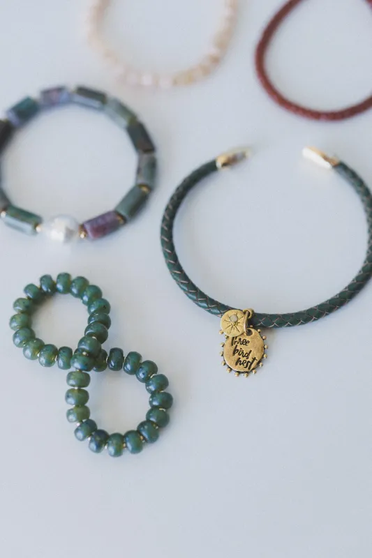 Amber Forest Bracelet Set - Olive Warm Neutral - Pre Order made by Three Bird Nest