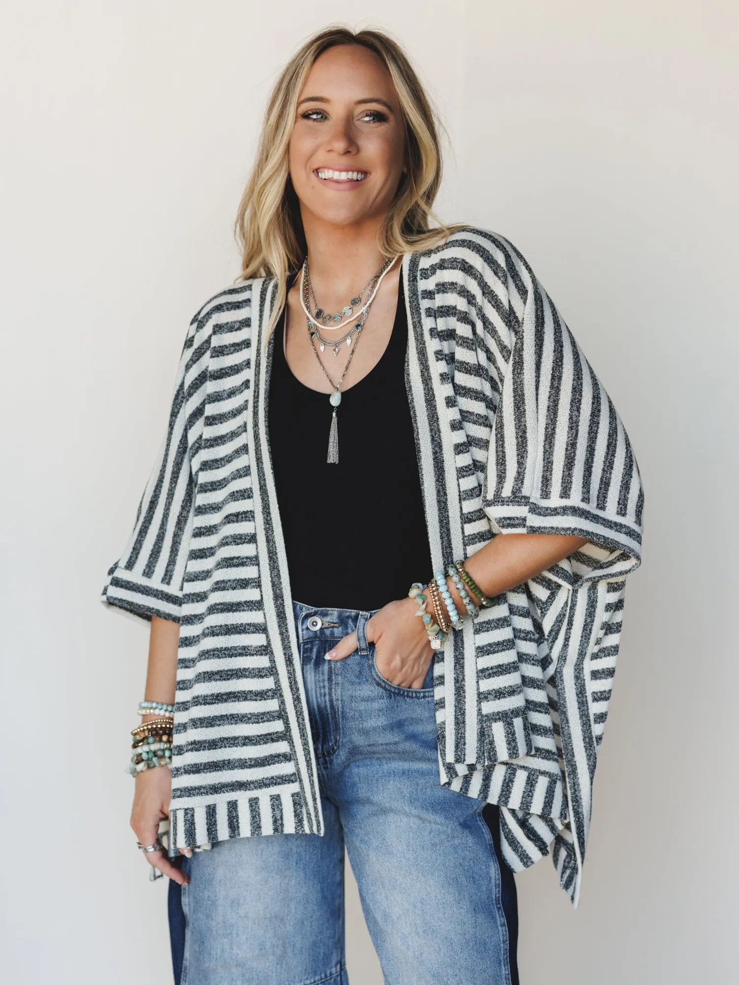 The Nest Endless Love Kimono - Natural Black sold by Three Bird Nest