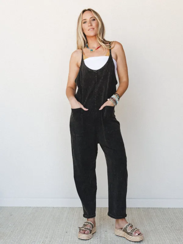 Brooke Pocket Jumpsuit - Black made by Zenana