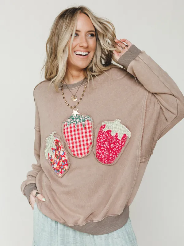 Strawberry Fields Pullover - Mocha - Pre Order made by easel