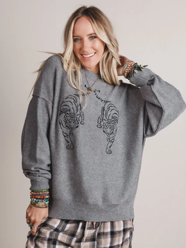 Tiger Drift Sweater - Gray - Pre Order made by Promesa