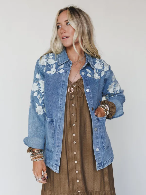 Bronco Blossom Jacket - Denim - Pre Order made by Blue B