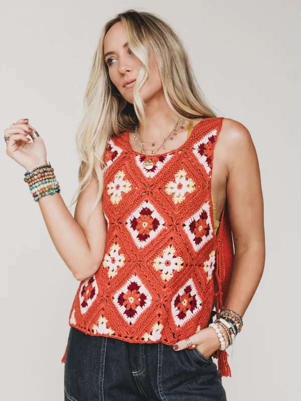 Boho Crush Crochet Top - Rust - Pre Order made by Listicle