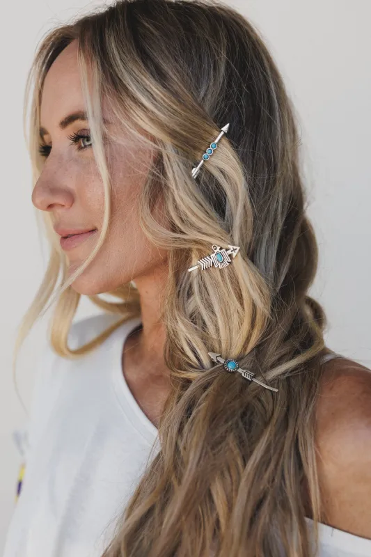 Rustic Arrows Hair Pin Set - Turquoise - Pre Order made by Three Bird Nest