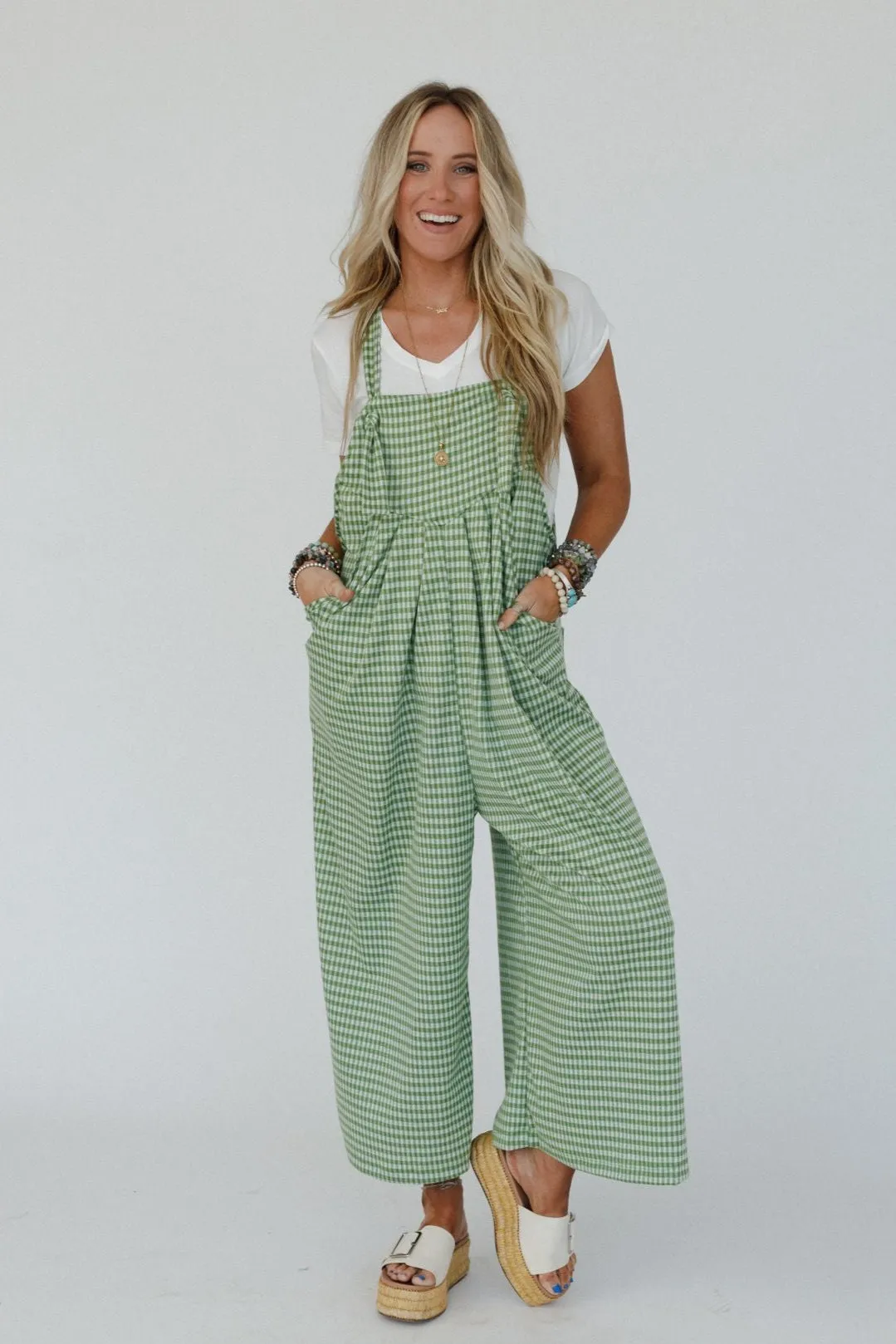 The Nest Under The Palms Jumpsuit - Avocado - Pre Order sold by Three Bird Nest