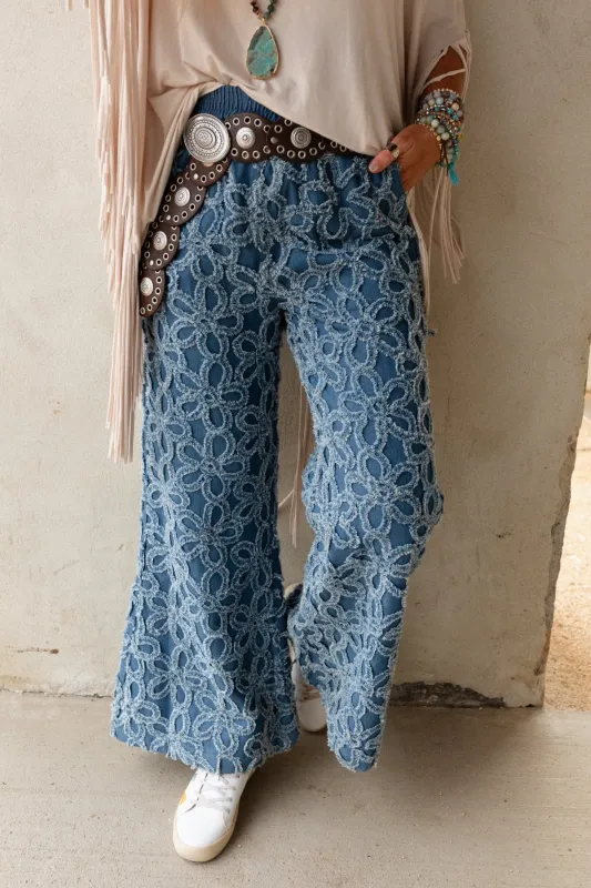 Super Bloom Wide Leg Pants - Denim - Pre Order made by AnnieWear