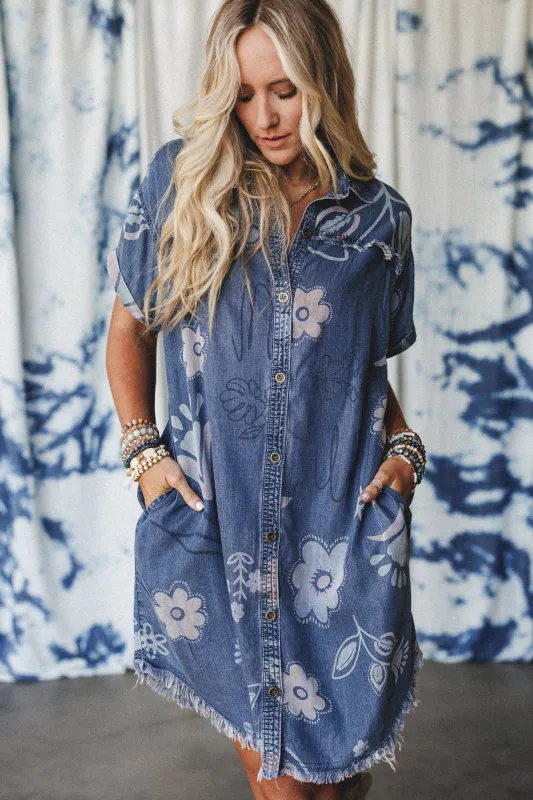 The Blues Denim Dress - Washed Denim - Pre Order made by easel