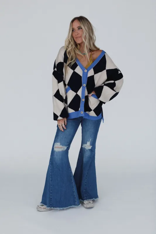 Ayla Argyle Cardigan - Navy - Pre Order made by Bluivy