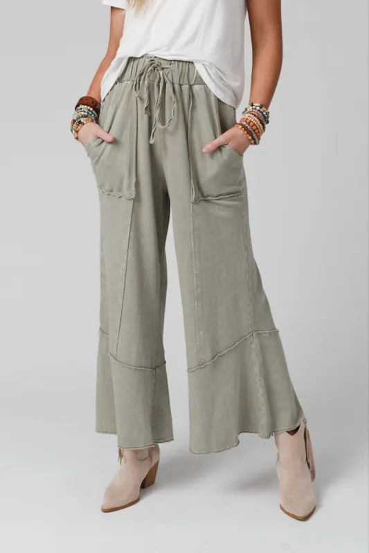 Feeling Good Wide Leg Pant - Faded Sage - Pre Order made by easel