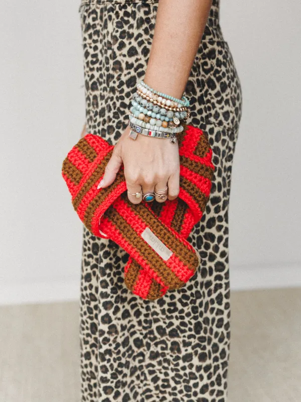 Loom Fabric Slide - Red Multi made by Three Bird Nest
