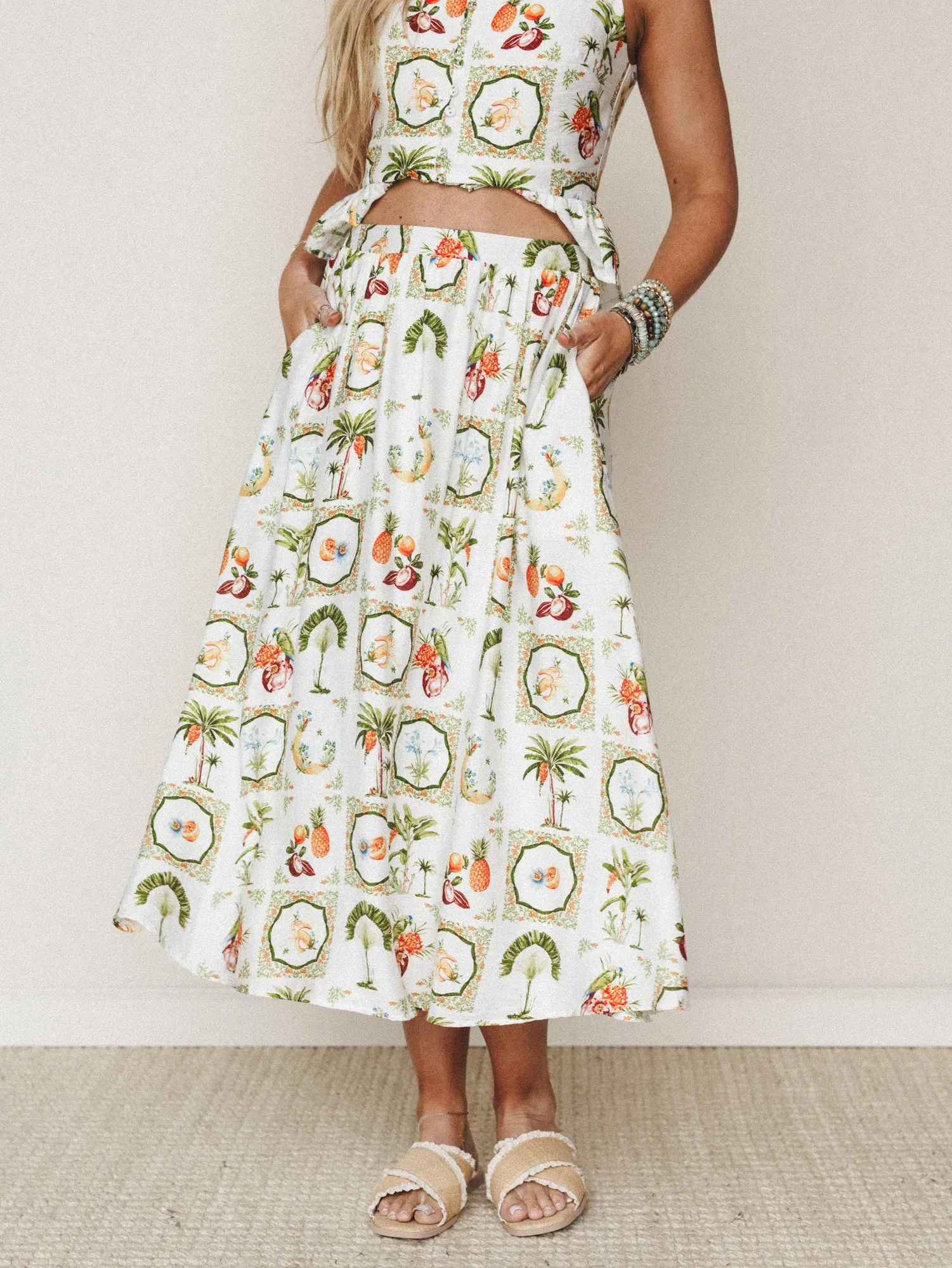 Adventure Awaits Skirt - Ivory Multi sold by Three Bird Nest