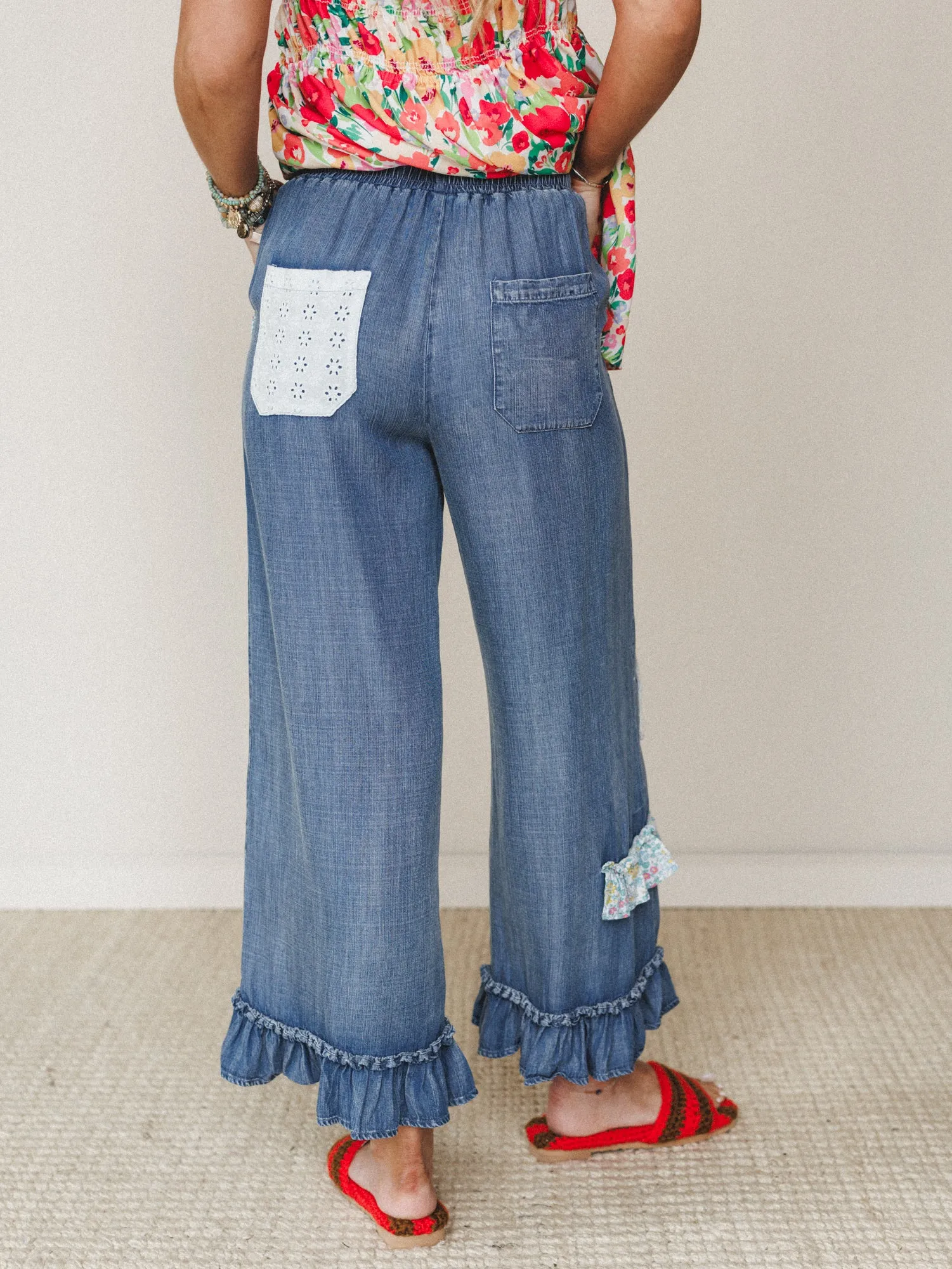 Garden in Bloom Pants - Dark Denim sold by Three Bird Nest product image thumbnail 5