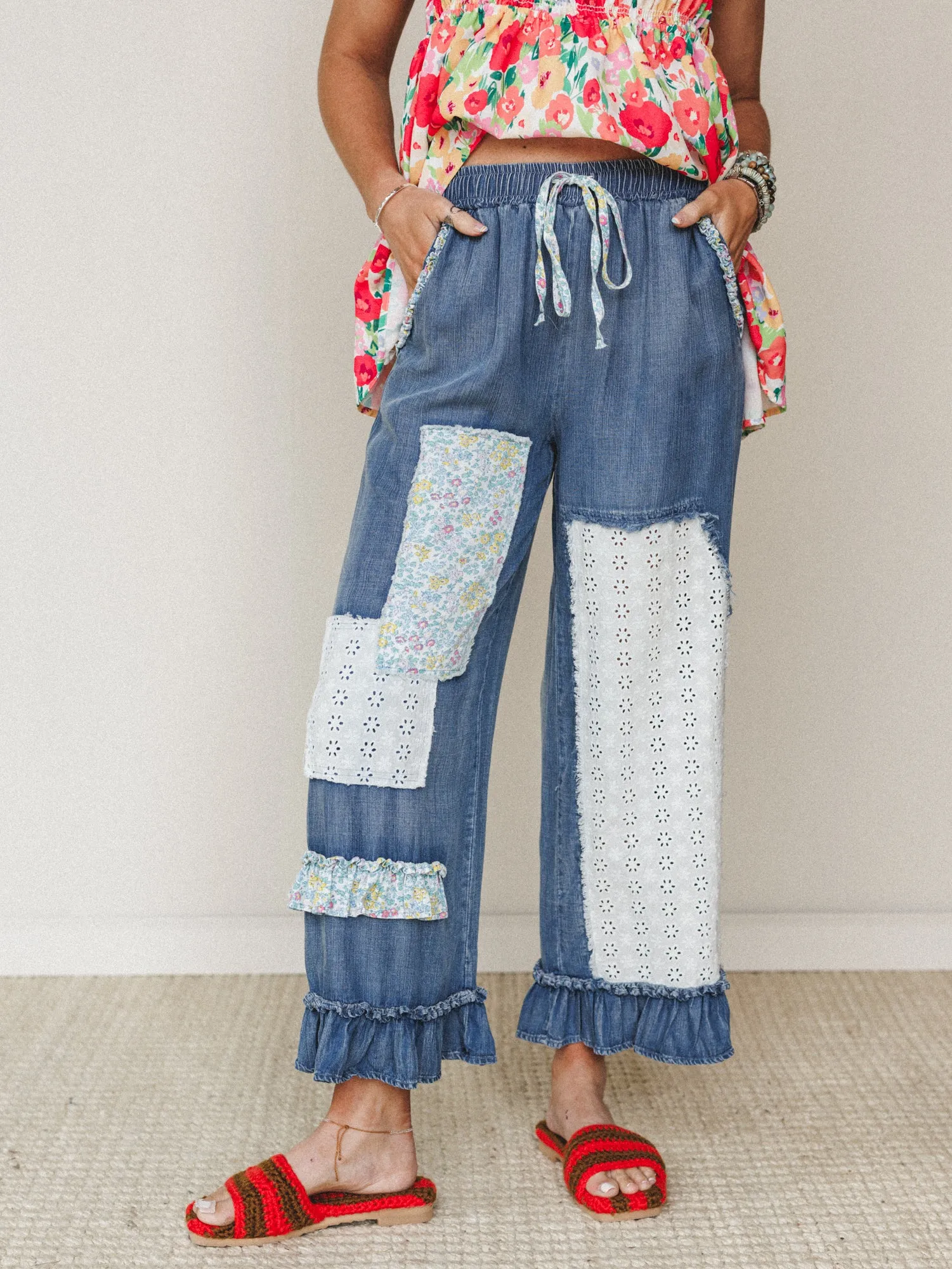 Garden in Bloom Pants - Dark Denim sold by Three Bird Nest product image thumbnail 2
