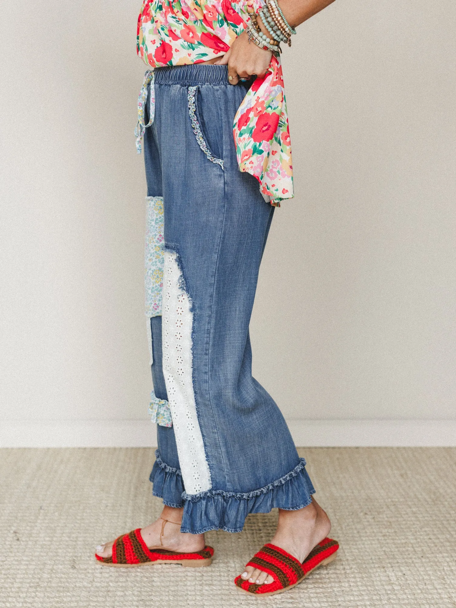 Garden in Bloom Pants - Dark Denim sold by Three Bird Nest product image thumbnail 3