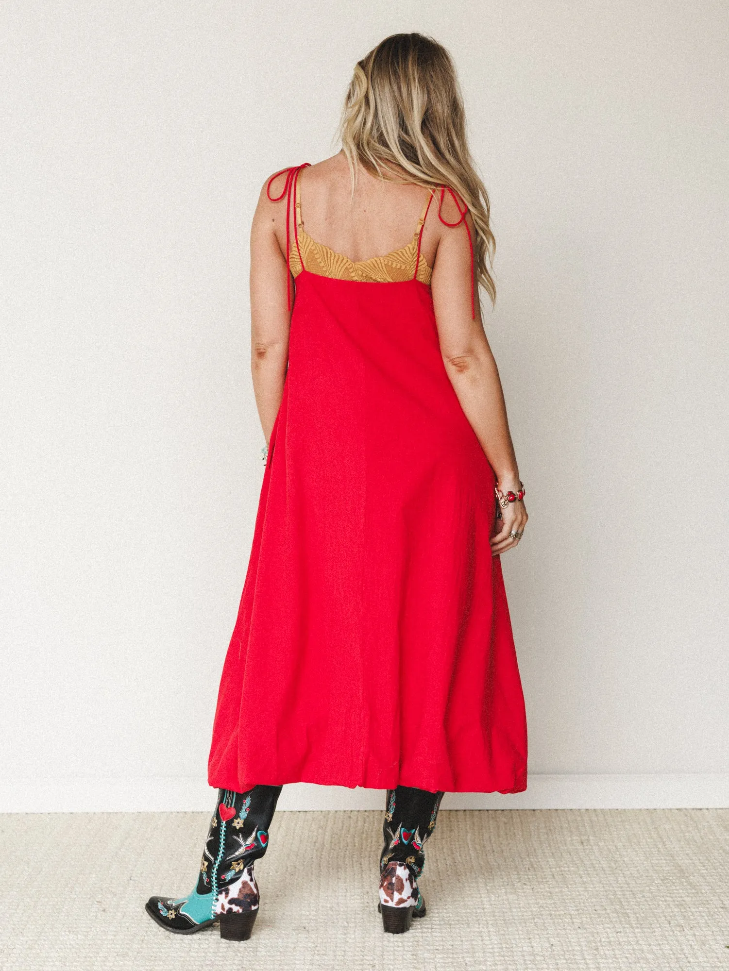 Now and Then Maxi Bubble Dress - Red sold by Three Bird Nest product image thumbnail 5