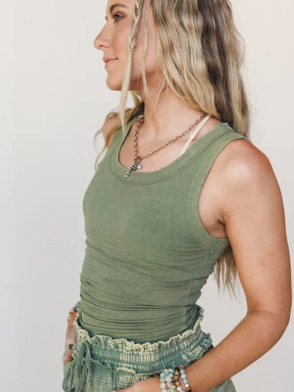 Boardwalk Tank Top - Light Olive - Pre Order made by Zenana