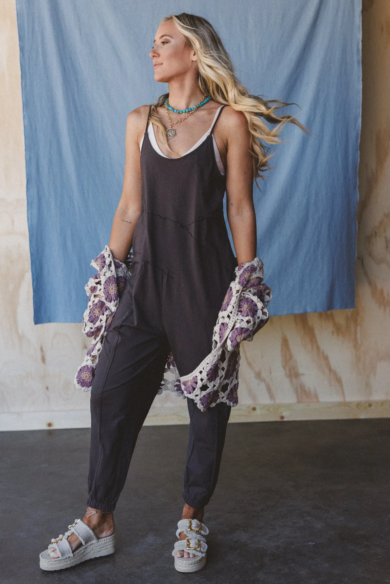 Going Somewhere Jumpsuit - Charcoal - Pre Order sold by Three Bird Nest product image thumbnail 2