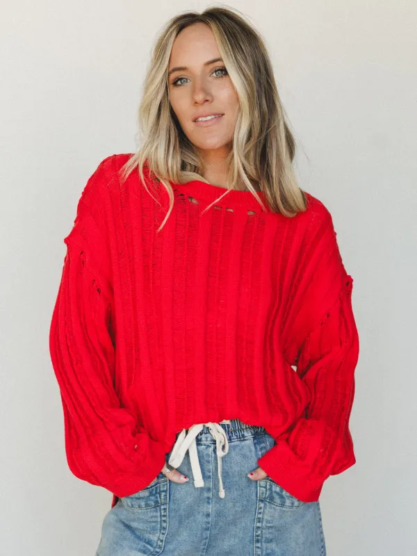 Through it All Sweater - Red Orange - Pre Order made by Promesa
