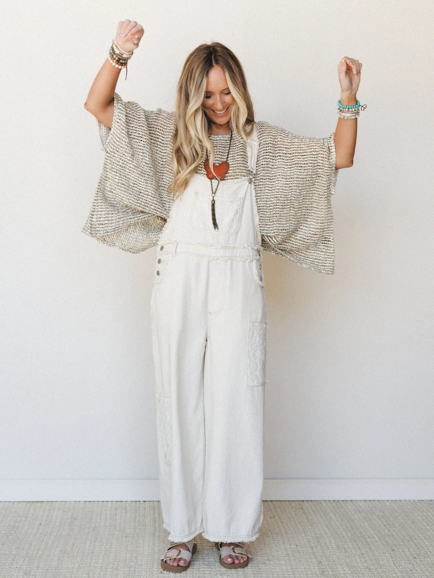 Chasing Meadows Overalls - Ivory sold by Three Bird Nest product image thumbnail 2