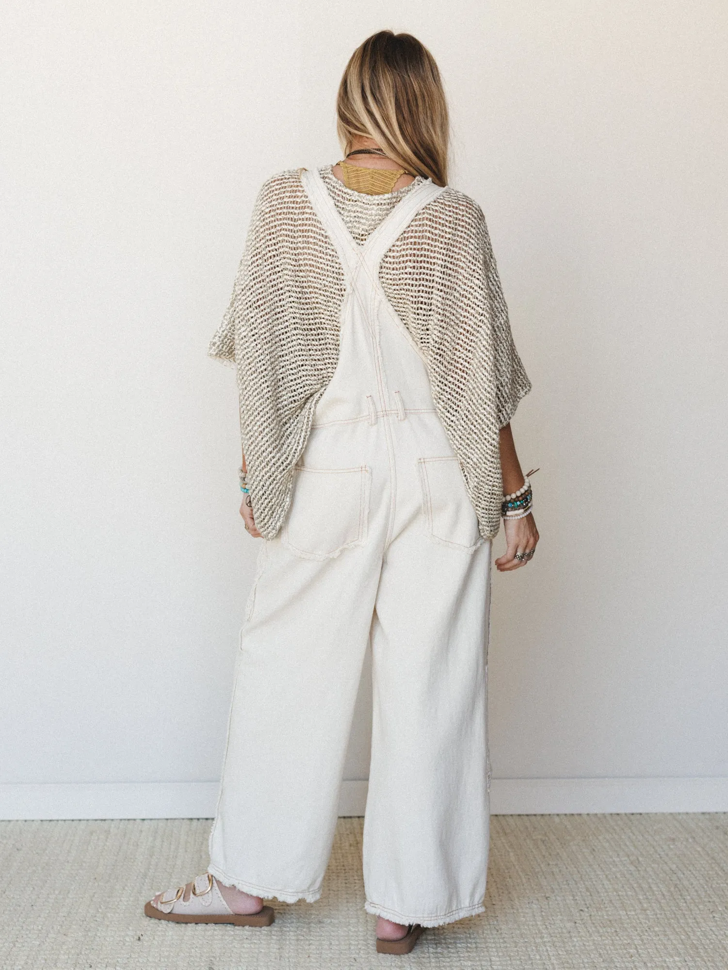 Chasing Meadows Overalls - Ivory sold by Three Bird Nest product image thumbnail 4