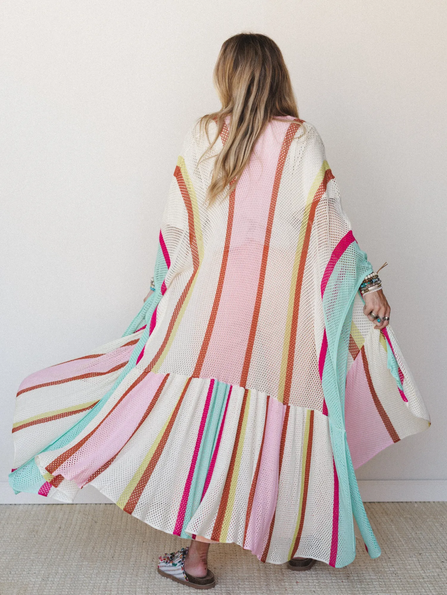 Color Rays Kimono - Cream Multi sold by Three Bird Nest product image thumbnail 3